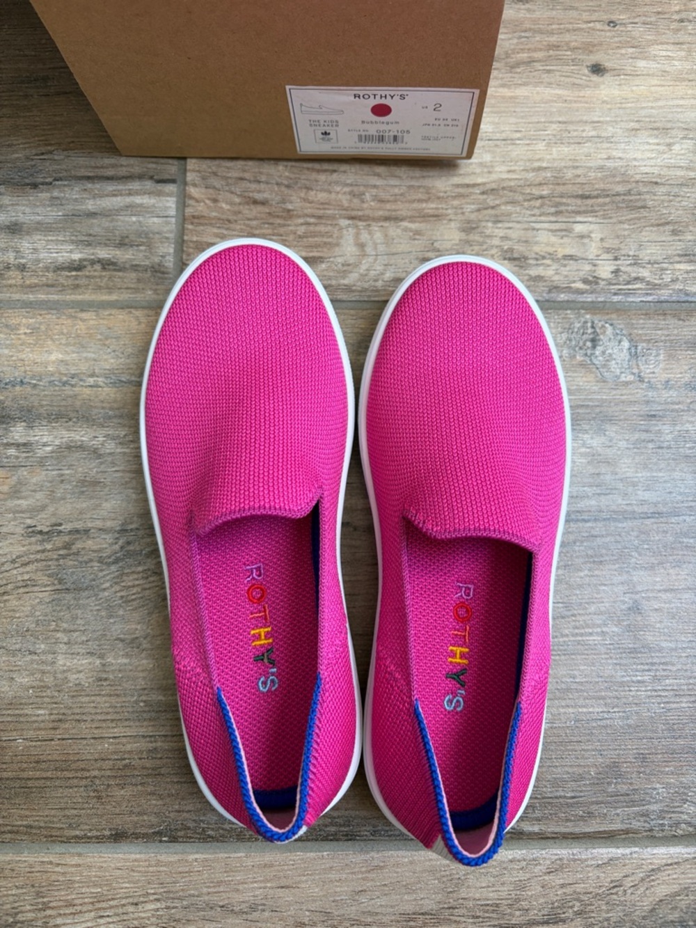Rothy's Kids Slip-On Sneaker — bubblegum